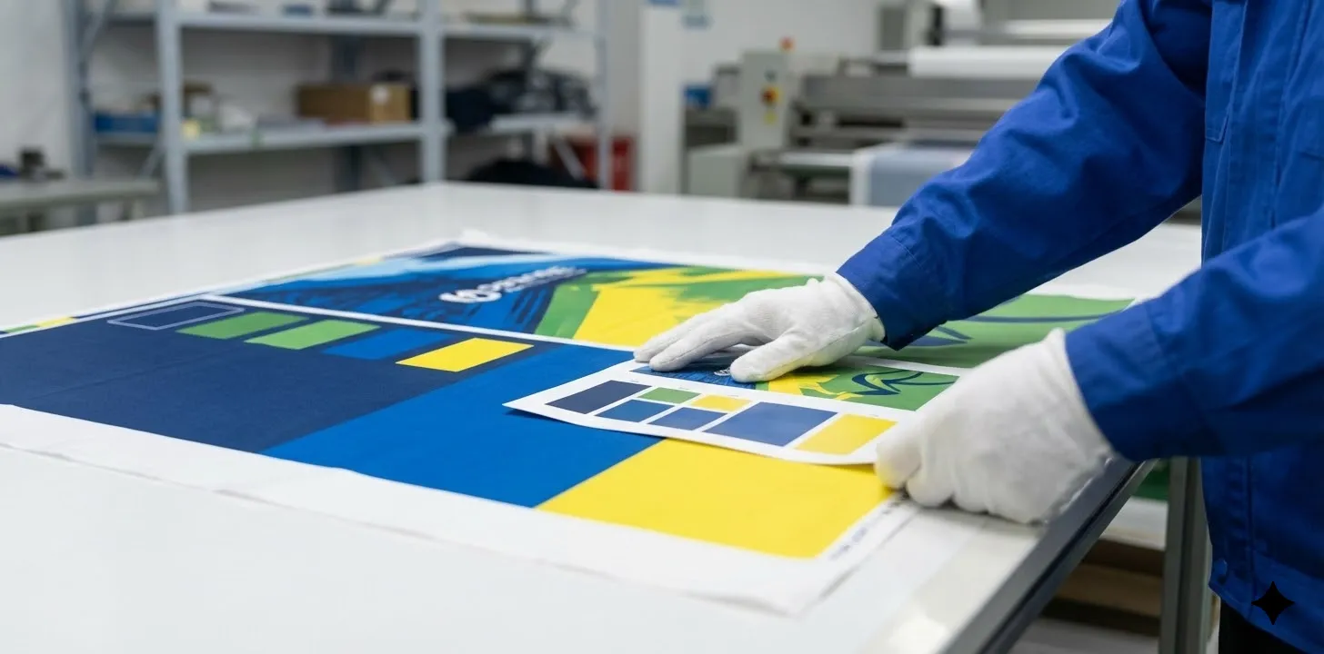 Checking the fabric printing color tolerance