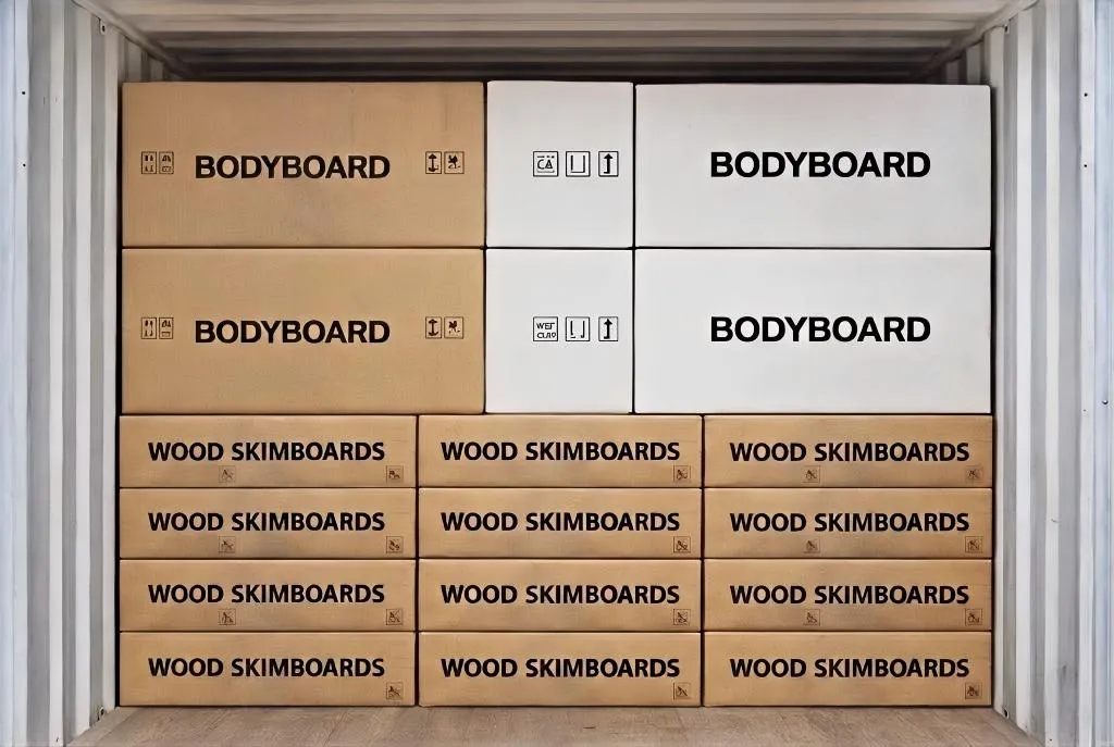 Skimboard and Bodyboard Mixed Container Loading