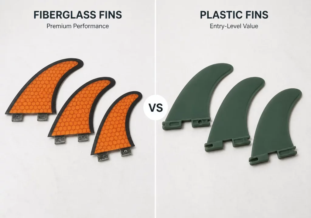 fiberglass-vs-plastic-surfboard-fins